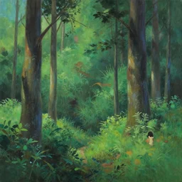 forest landscape painting by chuck jones makoto shinkai