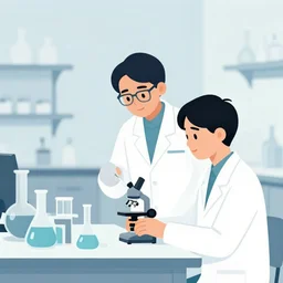science lab. clean cel shaded vector art. minimalist illustration art by tatsuro kiuchi and victo ngai