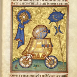 a r 2 d 2 in a medieval manuscript, medieval manuscript, golden miniatures