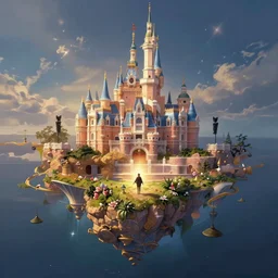 person on a island shot from overhead by disney concept artists, blunt borders, rule of thirds