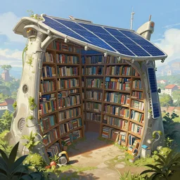 solarpunk library. digital painting, detailed, 8 k, trending on artstation, smooth, sharp focus artwork by mark arian, artgerm, mark keathley, greg rutkowski