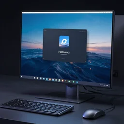 9 0 s desktop computer with a portal into the display