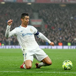 epic cristiano ronaldo sliding on knees across grass scoring a goal, hurricane rain, prism, michael whelan