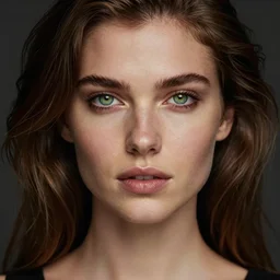 ! dream iphone shot of a beautiful austrian woman with green eyes and brown hair, realistic picture, highy detailed
