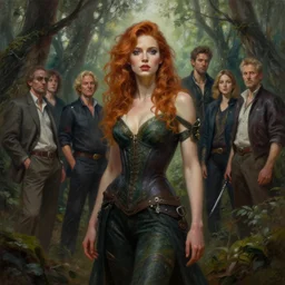 beautiful digital painting of a stylish female forest with high detail, 8 k, stunning detail, works by artgerm, oil on canvas by gerald brom and greg rutkowski, michael cheval, peter murbacher, boris vallejo, jessica rossier, cinematic lighting, high detail, masterpiece, a lot of wow, fantasy art artstation headquarters