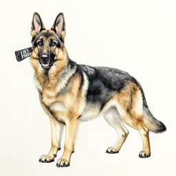 German Shepherd, line sketch