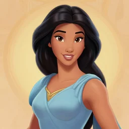 portrait of jasmine from disney as a athena, rossdraws, matte painting, artstation, on stylized background, masterpiece, highly detailed