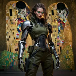 epic photograph. Tokyo 2094. cyberpunk vampire girl, Army exoskeleton fashion, Robotic mech parts, Eye shine. dreadlocks, model standing, rim light, fill light. by greg rutkowski, by Gustave Dore, Octane render, hyper-realistic, 8K, art photography, denoised photorealistic render, insanely detailed intricateby charlie bowater, mandy jurgens, gustav klimt, octane render, 4k, high detail, by tom bagshaw, powerful