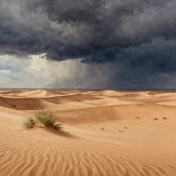 desert watercolor, cinematic, highly detailed wide, atmospheric lighting, muted colors, dramatic scene