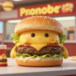 the strange cheeseburger creature at the fast food place, film still from the movie directed by denis villeneuve and david cronenberg with art direction by salvador dali and zdzisław beksinski, commercial, wide lens