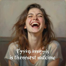 a beautiful painting of laughter is the best medicine meaning : trying to be happy is the best cure, highly detailed, 8 k resolution, trending on artstation