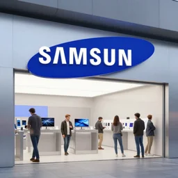 store, samsung logo, concept art by noah bradley, darek zabrocki, tyler edlin, jordan grimmer, neil blevins, james paick, natasha tan, highly detailed, ultra detailed, ultra realistic, trending on artstation