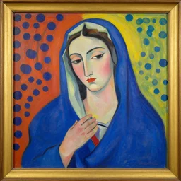 a beautiful painting madonna, by henri matisse and kusama yayoi painting