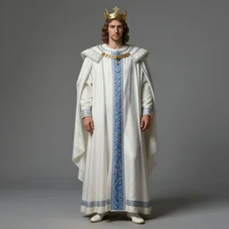 character full body portrait, colin franco as a king in white robes with blue details, digital painting, detailed, highly detailed, smooth, sharp focus, illustration by hubert robert, hugh ferriss