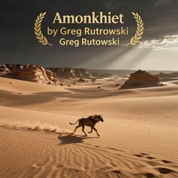 beast running across the empty desert, karst landscape, wide shot, concept art for amonkhet by greg rutkowski