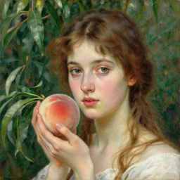 girl with peaches. detailed painting by valentin serov. tretyakov gallery, moscow