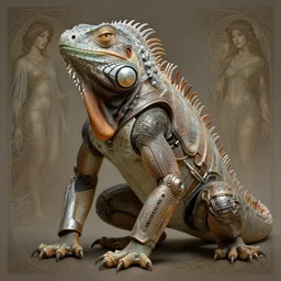 a anthropomorphic cyber iguana eagle hybrid wearing scifi armor, diffuse lighting, fantasy, intricate, elegant, highly detailed, lifelike, photorealistic, digital painting, artstation, illustration, concept art, smooth, sharp focus, art by john collier and albert aublet and krenz cushart and artem demura and alphonse mucha