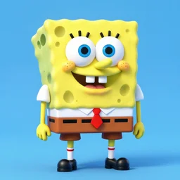 Spongebob SquarePants posing for camera, 3D Render