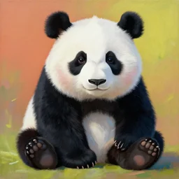 a beautiful painting panda, by kusama yayoi painting lumion render