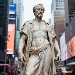 a highly detailed renaissance sculpture of walter white by michelangelo, standing in times square, 3 d render, hyper detailed, sharp focus, 8 k resolution