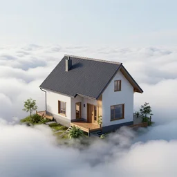 house in the clouds, 4 k render