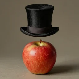 an apple with a top hat by rene magritte