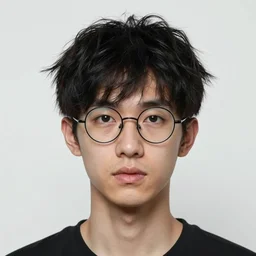 portrait of a young man, black hair, chaotic hair, round glasses, detailed, hyperrealistic, realistic, symmetrical, by anato finnstark, by alena aenami, by john harris, by ross tran, by wlop, by andreas rocha, by artgerm