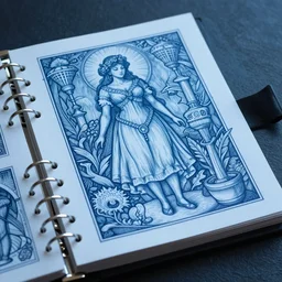 incarnation binder, in the style of Greg Broadmore and Arthur Rackham and Moebius,trending on artstation, light lighting side view,digital art,surrealism ,macro,blueprint ,vaporwave ,