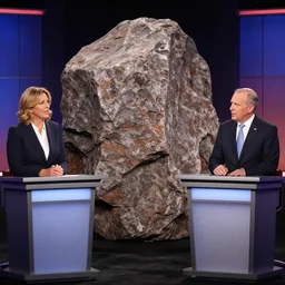 political debate with a rock
