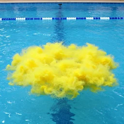 cloud of yellow color spreading through the swimming pool