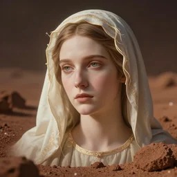 faint virgin mary face outline in mars soil
