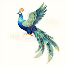 chinese phoenix, auspicious clouds