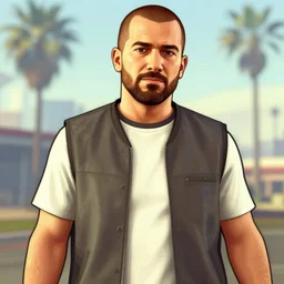 chip foose in gta v, cover art by stephen bliss, artstation, no text