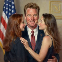 chris farley as potus, romantic painting, elegant intricate digital painting artstation concept art by mark brooks and brad kunkle extreme detailed
