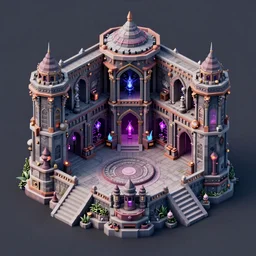 2004-2007 isometric maleficent's dungeon lair, stylized 3d render, in the style of VMK, yoworld, artstation by Miha Rinne