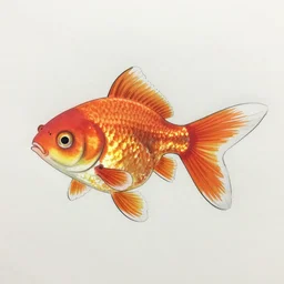 drawing of a goldfish drawn in the style of q hayashida