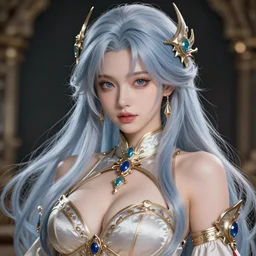 beautiful portrait of Rimuru Tempest, exquisite detail, hyper realism, ornate, voluptuous, exquisite detail, masterpiece, voluptuous, cute face, 4k, art by Donato Giancola and Bayard Wu and WLOP and Artgerm