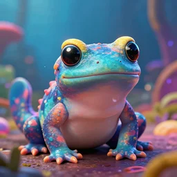 a very cute salamander, digital art, epic detail, psychedelic, trending on artstation