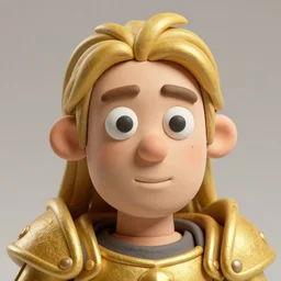 gold paladin, james jean style, claymation style, perfect face, fantasy protrait, 8 k realistic, hyper detailed, olourful, volumetric light,, dramatic light, analogue photo, vfx art, digital painting, digital illustration, unreal engine render,