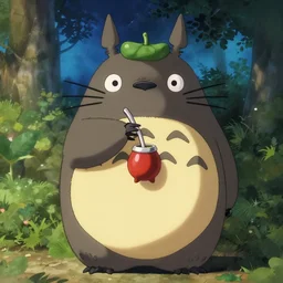 totoro drinking argentine mate