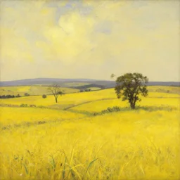 yellow landscape by leyendecker