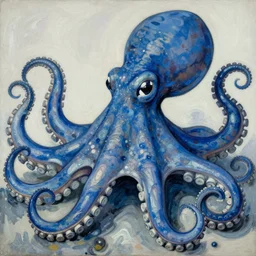blue octopus. detailed. deep. masterpiece. egon schiele