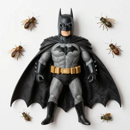 colorized Batman made of insects