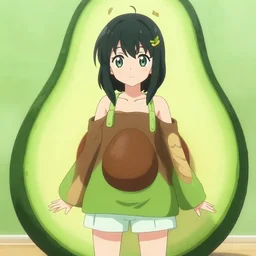 tomoko kuroki watamote dressed as an avocado anime trending art
