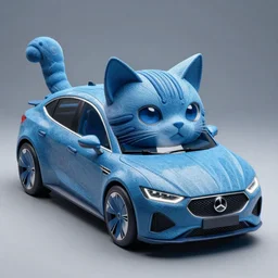 a blue cat - shaped futuristic car, render, digital art, intricate detail, artstation, ultra high resolution 8 k