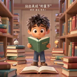 a poster of a pixar's movie about books, high definition, trending on artstation