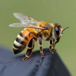 macro photo of bee wearing jacket, from nature journal, 1 / 1 0 0 0 sec shutter, action photo, sigma 1 0 5 mm f 2. 8