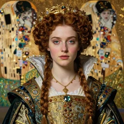 beautiful young medieval queen in ornate robes detailed realistic face portrait by jean delville, jacek malczewski, claude monet, gustav klimt, and maxfield parrish, art nouveau, symbolist, visionary, pre - raphaelite