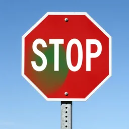 stop sign, replace red with green