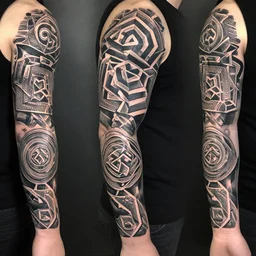 tattoo arm sleeves by mc escher and marc simonetti